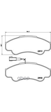 Колодки тормозные дисковые передн. CITROEN JUMPER Box (230L) 02/94-04/02 / CITROEN JUMPER Box (244) Brembo арт. p23092