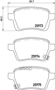Колодки Тормозные Дисковые Задн, Fiat: 500L 12- Brembo арт. P23156