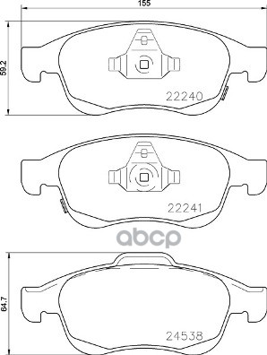 Колодки Тормозные Дисковые Передн, Fiat: 500X 14-  Jeep: Renegade Вездеход Закрытый 14- Brembo арт. P23165