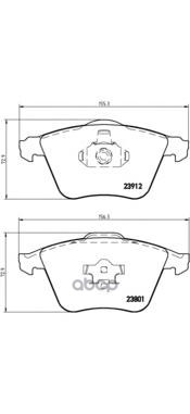 Колодки тормозные дисковые передн. FORD FOCUS II (DA_  HCP) 07/04-09/12 / MAZDA 3 (BK) 10/03-12/09 Brembo арт. p24057