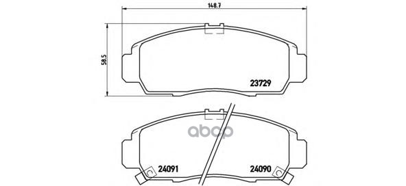 Колодки тормозные дисковые передн. HONDA ACCORD Coupe (CM) 07/03-> / HONDA ACCORD Hatchback (TF) 01/ Brembo арт. p28034