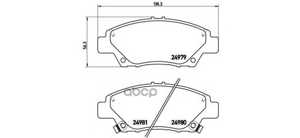 Колодки тормозные дисковые передн. HONDA (GAC) CITY (GM) 12/08-12/15 / HONDA CIVIC VIII Saloon (FD Brembo арт. p28050