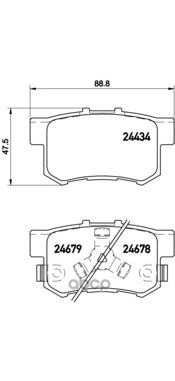 Колодки Тормозные Дисковые Задн. Acura Rdx 01/12-> / Honda Accord Ix Saloon (Cr) 09/12-> / Honda Acc Brembo арт. p28061