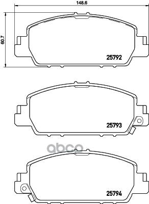 Колодки тормозные дисковые передн. HONDA ACCORD IX Saloon (CR) 09/12-> / HONDA HR-V (RU) 11/14-> Brembo арт. p28077
