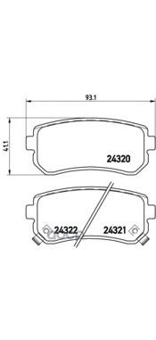 Колодки тормозные дисковые задние DODGE ATTITUDE 01/06-12/11 / HYUNDAI (BEIJING) ACCENT (MC) 02/06-1 Brembo арт. P30025