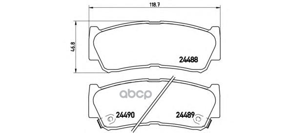 Колодки тормозные дисковые задн. H1 / STAREX Bus (A1) 06/97-  SANTA FE I (SM) 08/04-03/06  SANTA FE Brembo арт. p30037