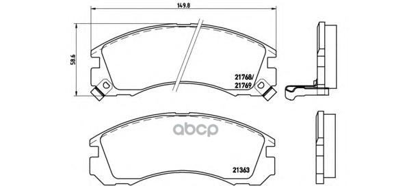 Колодки тормозные дисковые передн. CITROEN C-CROSSER (EP_) 02/07-> / CITROEN C-CROSSER ENTERPRISE 01 Brembo арт. p54017
