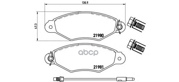 Колодки тормозные дисковые передн. NISSAN ALMERA II Hatchback (N16) 01/00-> / NISSAN KUBISTAR (X76) Brembo арт. p56038