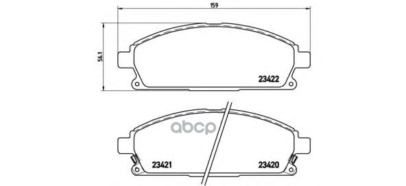 Колодки тормозные дисковые передн. ACURA MDX (YD1) 08/00-09/06 / ACURA MDX (YD2) 04/06-> / HONDA EL Brembo арт. p56040