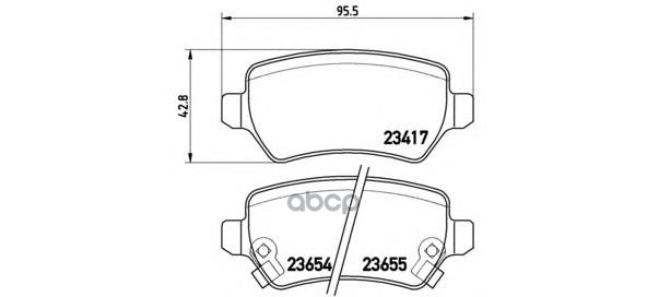 Колодки тормозные дисковые задн. CHEVROLET ASTRA Hatchback 09/98-12/11 / CHEVROLET ASTRA Saloon 01/9 Brembo арт. p59038