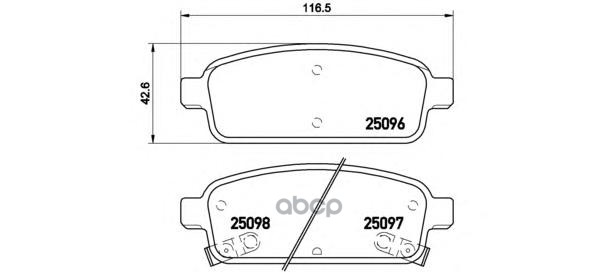 Колодки тормозные (Сзади) Chevrolet Aveo 16- / Cruze 09-15 Brembo арт. P 59 080