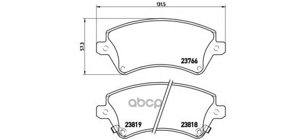 Колодки тормозные дисковые передн. TOYOTA COROLLA (_E12_) 01/01-12/07 / TOYOTA COROLLA Estate (_E12 Brembo арт. p83064