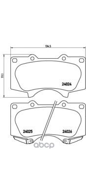 Колодки тормозные дисковые передн. LEXUS GX (_J12_) 11/01-11/09 / MITSUBISHI PAJERO CLASSIC (V2_W) 0 Brembo арт. p83066