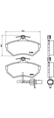 Колодки тормозные дисковые передн. AUDI A4 (8D2  B5) 11/94-09/01 / AUDI A4 (8E2  B6) 11/00-12/04 / Brembo арт. p85044