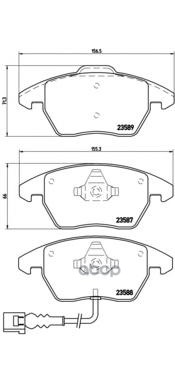 Колодки тормозные дисковые передн. AUDI A1 (8X1  8XK) 05/10-> / AUDI A1 Sportback (8XA  8XF) 09/11- Brembo арт. p85075