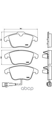 Колодки тормозные дисковые передн. AUDI Q3 (8UB  8UG) 06/11-> / SEAT ALHAMBRA (710  711) 06/10-> / V Brembo арт. p85112