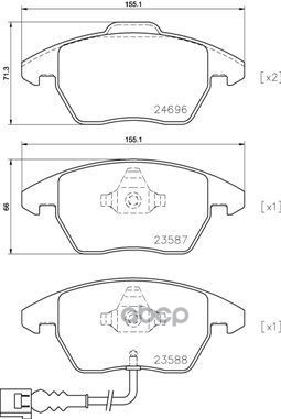 Колодки тормозные дисковые передн. серии Brembo Xtra AUDI A1 (8X1  8XK) 05/10-10/18 / AUDI A1 Sportb Brembo арт. p85146x