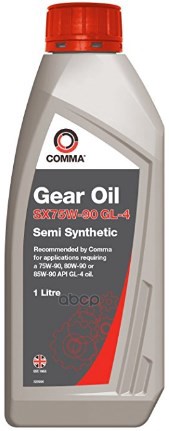 Масло Трансмиссионное П/Синт Comma Gear Oil Gl4 75W-90  1Л (Для 5 И 6 Ступенч Кпп)  Sxgl41l COMMA арт. SXGL41L