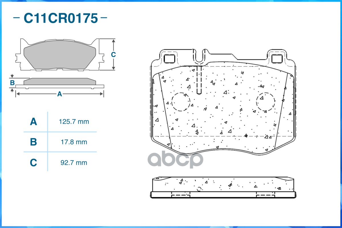Тормозные колодки передние Low Metallic C11CR0175 CWORKS арт. C11CR0175