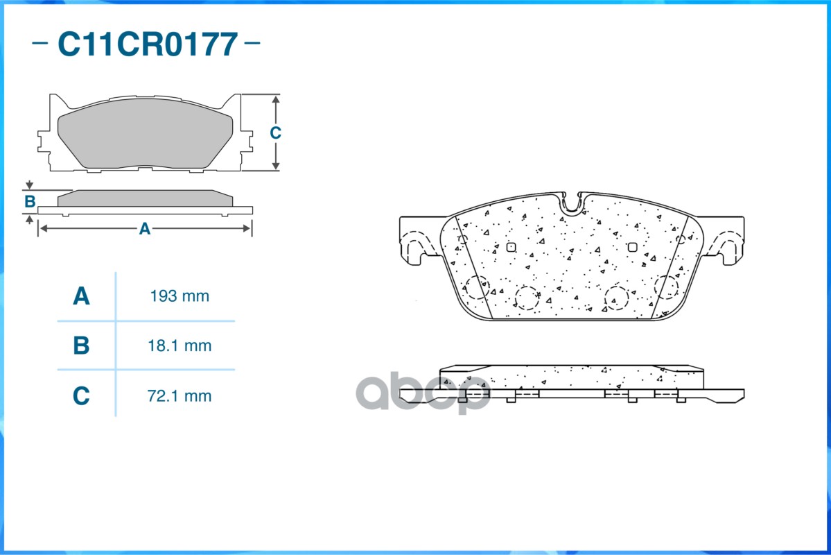Колодки тормозные дисковые передние  Low Metallic CWORKS арт. c11cr0177