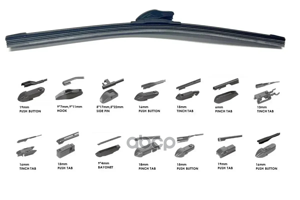 Щетка стеклоочистителя с адаптерами 24"/600 mm бескаркасная D20CR0024 CWORKS арт. D20CR0024