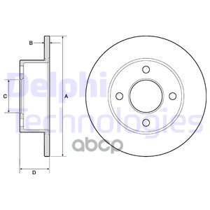 Диск тормозной (2 шт в уп) цена за 1шт. Delphi арт. BG2343