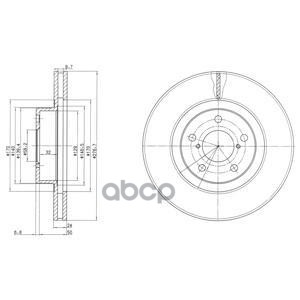 Торм.диск пер.вент.[276x24] 5 отв.(min 2) Delphi арт. BG2827C