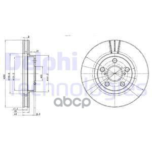 Диск Тормозной (Спереди) Toyota Avensis (T220) 97-03 Delphi арт. BG3347