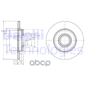 Диск тормозной (2 шт в уп) цена за 1шт. Delphi арт. BG3416