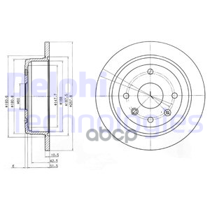 Диск тормозной (2 шт в уп) цена за 1шт. Delphi арт. BG4091