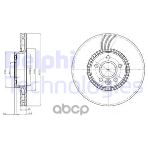 Диск тормозной передний VOLVO S80 II (316мм) BG4123 Delphi арт. BG4123