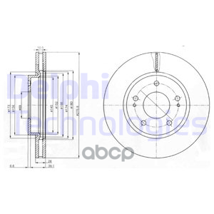 Диск тормозной (2 шт в уп) цена за 1шт. Delphi арт. BG4147