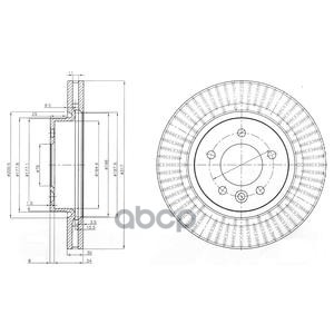 Диск тормозной (1шт в уп) LAND ROVER DISCOVERY III (L319), DISCOVERY IV (L319), RANGE ROVER SPORT I (L320) BG9006C Delphi арт...