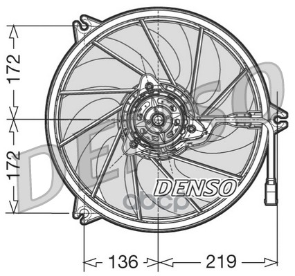 Вентилятор Радиатора Peugeot: 206 1.1I/1.4I/1.4Hdi/1.9D/2.0Hdi 98- Denso арт. DER21009