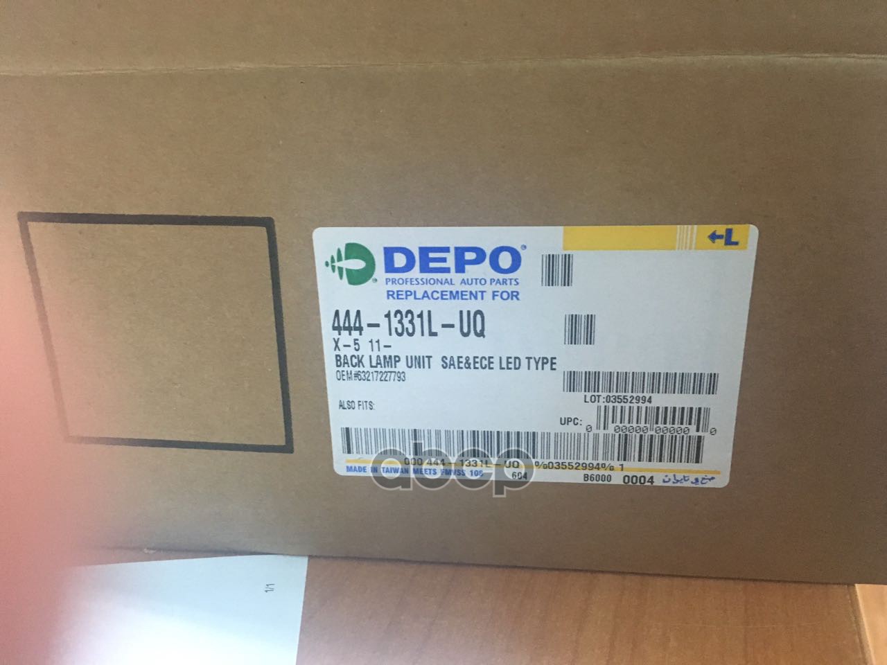 Фонарь в крышку багажника BMW X5 10-13 (Слева/ LED) Depo арт. 444-1331L-UQ