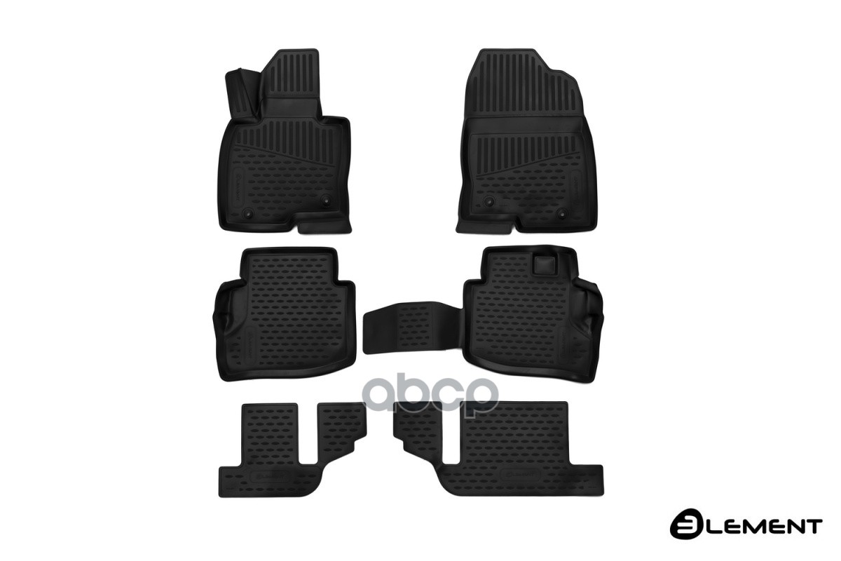 Коврики 3D в салон MAZDA CX-9, 2017-, кросс., 6 шт. (полиуретан) / Мазда СХ-9 ELEMENT арт. ELEMENT3D3331210k