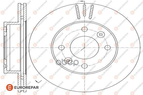 Комплект тормозных дисков 2шт HYUNDAI I10 1.1 08/KIA PIСANTO 1.0-1.1 04 вент.D 241мм передн.  1618870480 EUROREPAR арт. 16188...