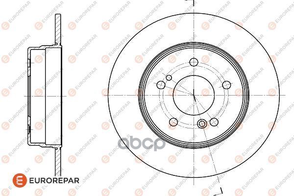 Диск тормозной  к-т. 2 шт. (цена за 1 шт.  заказывать 2 шт.) задн. не вент. (без ABS) MERCEDES-BENZ EUROREPAR арт. 1618875080