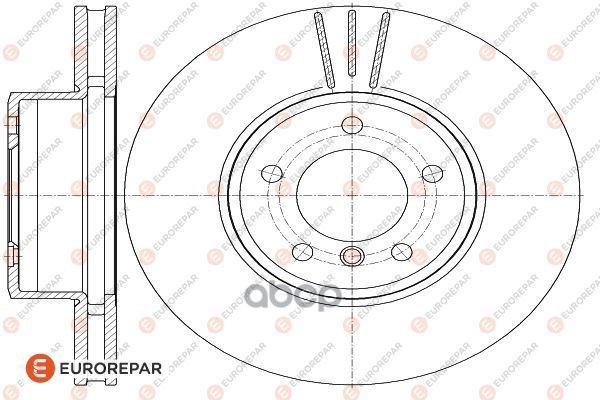 Диск тормозной передн. вент. (без ABS) BMW 525i 2004-  BMW 520i 2004-  BMW 530i 2004- EUROREPAR арт. 1622811080
