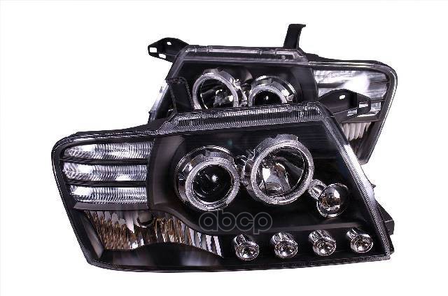 Pajero Фара Л+П (Комплект) Тюнинг Линзован С Светящ Ободк С Диод Eagle Eyes Внутри Черн-Хром Eagle Eyes арт. MB304B1WHW2V