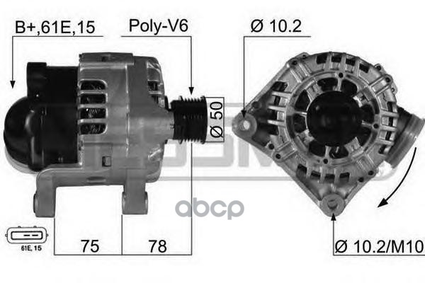 Генератор BMW E46/E39/E53 2.0-3.0 210464 Era арт. 210464