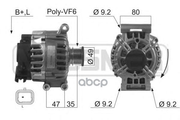 Генератор PEUGEOT 207/208/308 120A 210519 Era арт. 210519