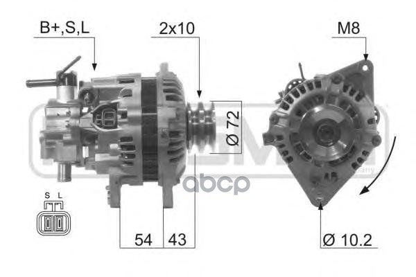 Генератор MITSUBISHI L200/PAJERO SPORT 2.5TD 80A 210595 Era арт. 210595