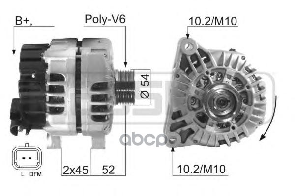Генератор CITROEN C4 PEUGEOT 307/407 1.4-2.0 210604 Era арт. 210604