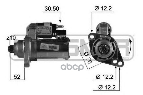220445 Стартер AUDI/VW 1.4TFSi-2.0FSI 03-10 Era арт. 220445
