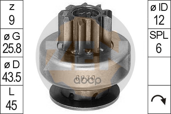 ZN0770 Бендикс стартера DAEWOO Era арт. zn0770