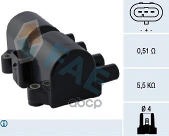 Катушка зажигания GM DAEWOO 96253555 FAE арт. 80317