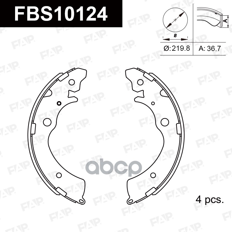 Тормозные колодки барабанные PREMIUM FBS10124 FAP арт. FBS10124
