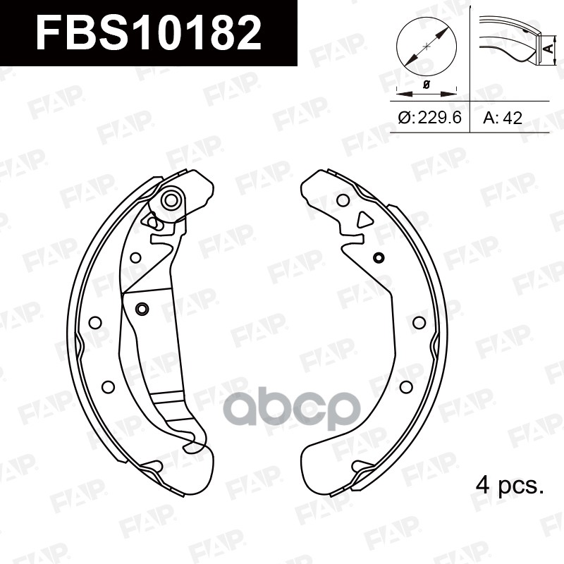Тормозные колодки барабанные PREMIUM FBS10182 FAP арт. FBS10182