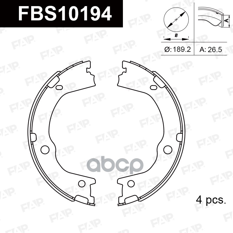 Тормозные колодки барабанные PREMIUM FBS10194 FAP арт. FBS10194